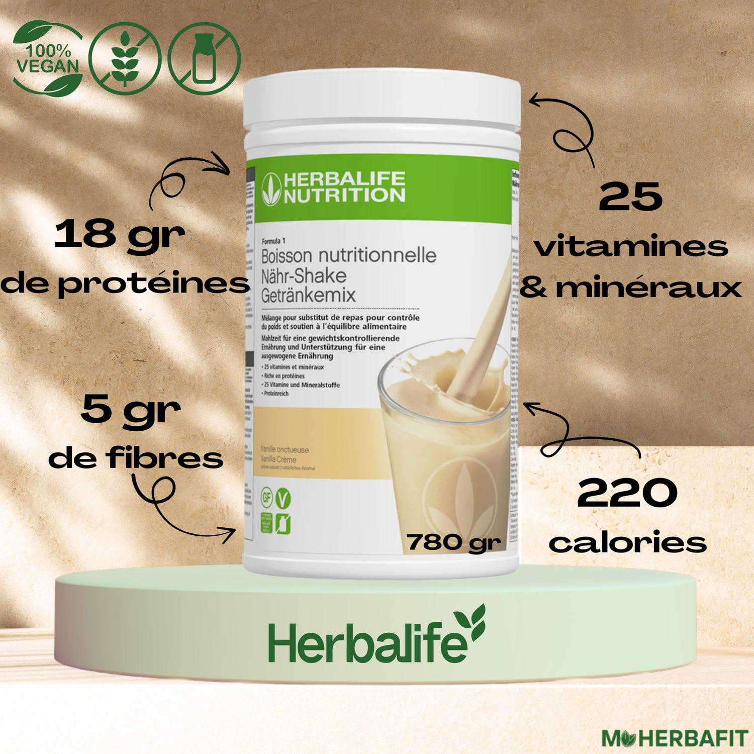 Herbalife Formula 1 Boisson Nutritionnelle Vanille 780 gr.
